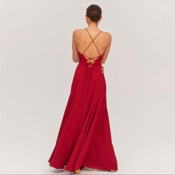 Fame and Partners Callais Dress Maxi Ruffle Asymmetrical Hem Aesthetic NWOT $345 - Picture 3 of 9